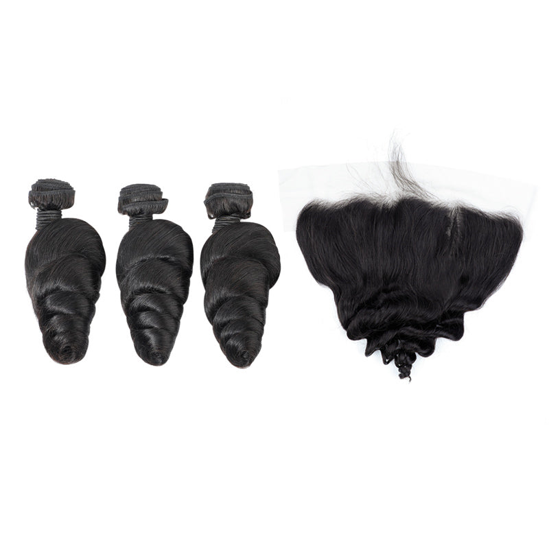 Brazilian Hair Bundles With Frontals Brazilian 13*4 Loose Wave Frontal