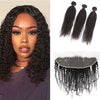 Peruvian Kinky Curly Weave  3 Bundles And Lace Frontal 13x4 Hair