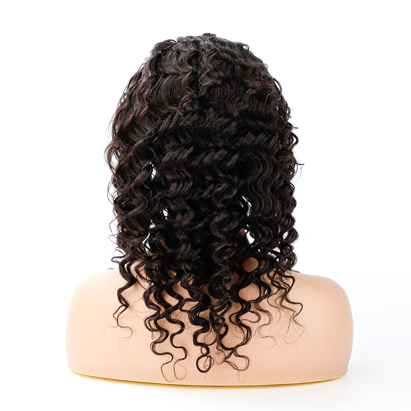 Natural Raw Unprocessed Virgin Deep Wave Hair Swiss Lace Front Wigs