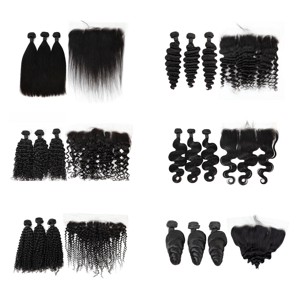 Peruvian Body Wave 3 Bundles With Lace Frontal 13x4 Free Part