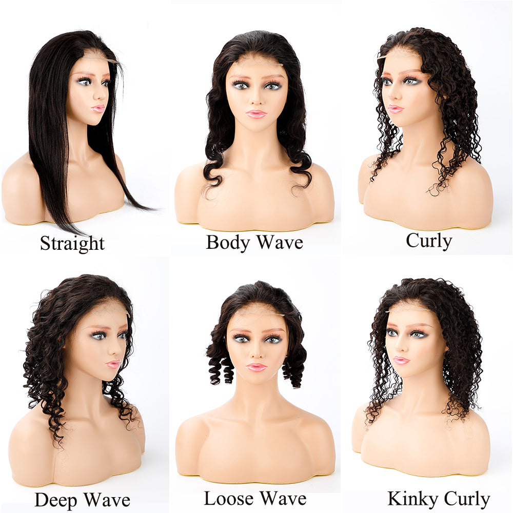 Natural Raw Unprocessed Virgin Deep Wave Hair Swiss Lace Front Wigs