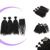 3 Bundles With Closure Brazilian Curly Virgin Human Hair Weave Bundles