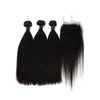 Best Selling Unprocessed Virgin Human Hair Closure Cuticle Aligned 3Bundles Straight Hair