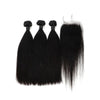 Top Quality Straight Hair 3 Bundles With Closure Natural Color Brazilian Virgin Hair