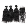 Cheap Human Hair With Closure Peruvian Virgin Hair With 4*4 Curly Closure