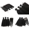 Hot Sale 100% Natural Raw Virgin Cambodian Kinky Curly Hair Bundles With Lace Closure