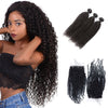 Hot Sale 100% Natural Raw Virgin Cambodian Kinky Curly Hair Bundles With Lace Closure