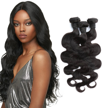 Top Quality 3 Bundles 10-30 inch Virgin Body Wave Human Hair Natural Black Color