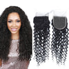 Cheap Human Hair With Closure Peruvian Virgin Hair With 4*4 Curly Closure