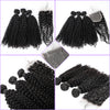 Virgin Cuticle Aligned Brazilian Human Hair With Kinky Curly Closure