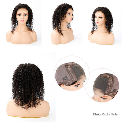 Stable Quality Raw Kinky Curly Hair Swiss Lace Front Wigs