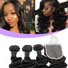 High Quality Virgin Raw Cambodian Deep Wave Human Hair 4x4 Lace Closure And 3 Bundles