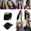 Top Quality Straight Hair 3 Bundles With Closure Natural Color Brazilian Virgin Hair