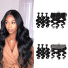 Peruvian Body Wave 3 Bundles With Lace Frontal 13x4 Free Part