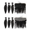 Cuticle Aligned Deep Wave Hair Ear To Ear 13x4 Lace Frontal And 3 Bundles