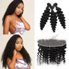 Cuticle Aligned Deep Wave Hair Ear To Ear 13x4 Lace Frontal And 3 Bundles