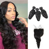 Raw Malaysian Transparent Swiss  4*4 Loose Wave Closure